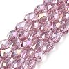 Transparent Electroplate Glass Beads Strands EGLA-N013-T4mm-B02-1