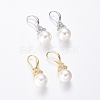 Shell Pearl Dangle Earrings EJEW-G263-13-1