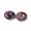 Natural Amethyst Donut/Pi Disc Charms G-G142-02L-2