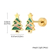 304 Stainless Steel Green Enamel Christmas Cartilage Earrings for Women FS-WG5C804-02-3