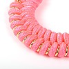 Trendy Nylon Brass Bib Statement Necklaces NJEW-JL030-03-4