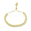Rack Plating Brass Round Bead Slider Bracelets for Women LS-BJEW-M232-01G-B-1