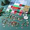 DIY Christmas Themed Acrylic & Glass Seed & Polymer Clay Beads Bracelet Kits DIY-FS0007-95-10