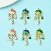 6Pcs 3 Colors Alloy Enamel Pendants ENAM-YW0003-79-2