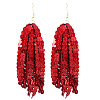 Acrylic & Plastic Glitter Tassel Dangle Earrings FS-WGEB983-04-1
