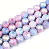 Anti-Tarnish Electroplate Glass Beads Strands EGLA-T021-8mm-15-07-1
