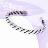 Retro 316 Surgical Stainless Steel Cuff Bangles BJEW-C142-05AS-3