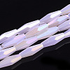 Electroplated Glass Beads Strands X-EGLA-S174-17B-1