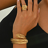 Elegant Brass Multi-layer Cuff Bangles & Rings Sets for Banquets and Parties TV3814-3