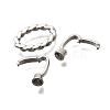 Oval Rack Plating Brass Fold Over Clasps KK-S508-14P-2