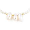 Natural White Shell & Pearl Beaded Bracelet for Women BJEW-T021-01G-3