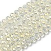 Electroplate Transparent Glass Beads Strands EGLA-A034-T4mm-T16-1
