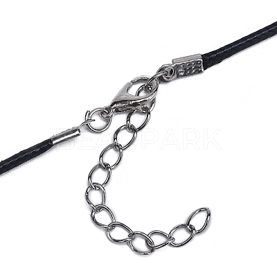 Waxed Cotton Cord Necklace Making MAK-S032-2mm-101-1