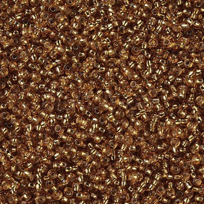 Goldenrod Round 11/0 Grade A Transparent Glass Seed Beads X-SEED-Q007-F31-1
