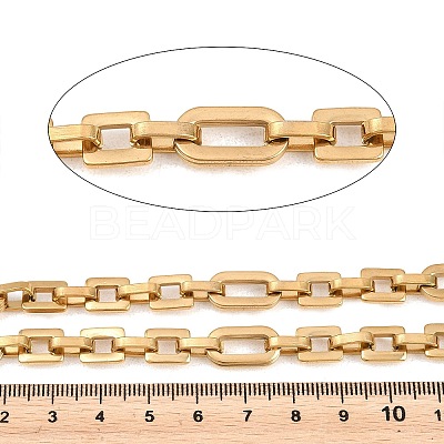 201 Stainless Steel Oval with Square Link Chains CHS-H118-16G-1