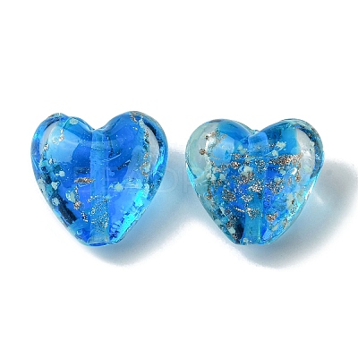 Luminous Handmade Gold Sand Lampwork Beads FOIL-B001-03-1