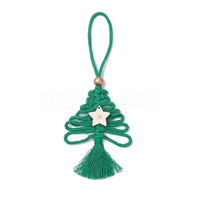 3Pcs Cotton Christmas Trees Pendant Decoration HJEW-JM03830-1
