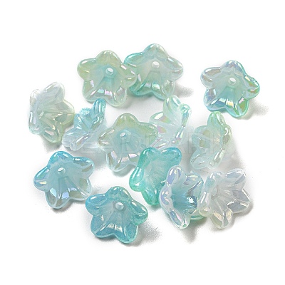 Iridescent Acrylic Bead Caps OACR-C021-08D-1