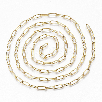 PVD Vacuum Plating 304 Stainless Steel Paperclip Chains CHS-S006-JN957-2-1