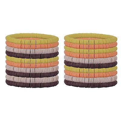 Polymer Clay Heishi Surfer Stretch Bracelets Set BJEW-SW00130-1