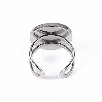 Tarnish Resistant 201 Stainless Steel Cuff Ring Findings STAS-S080-040D-P-1