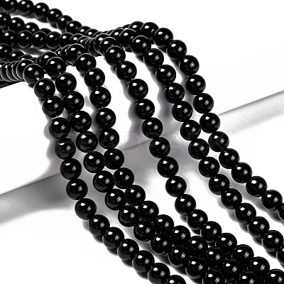 Natural Eyeless Obsidian Beads Strands G-K123-06-14mm-1