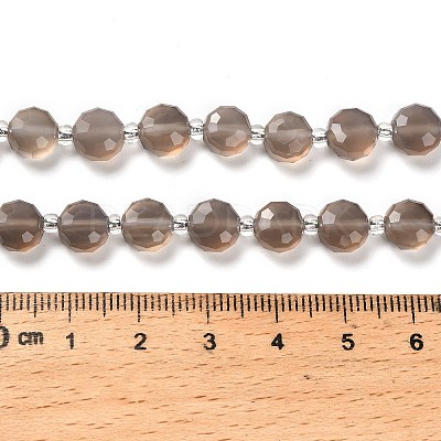 Natural Grey Agate Beads Strands G-B153-B01-1