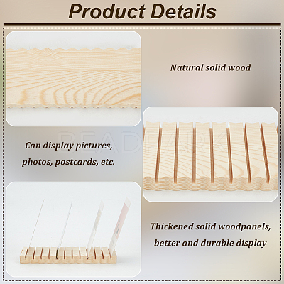 2Pcs Rectangle Wooden Card Slotted Display Stands AJEW-FG0005-78-1