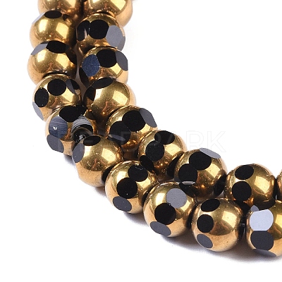 Electroplate Glass Beads Strands X-EGLA-Q128-04A-FP06-1
