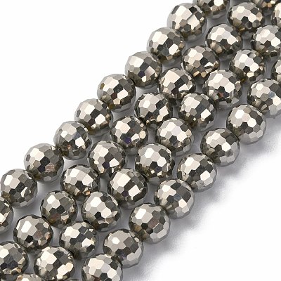 Electroplate Glass Beads Strands EGLA-E009-6mm-F08-1