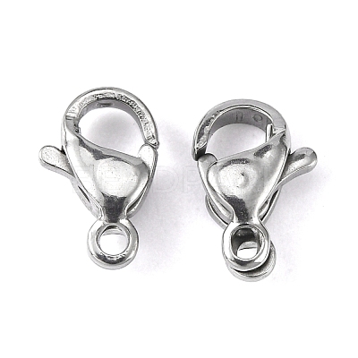 Tarnish Resistant 304 Stainless Steel Lobster Claw Clasps X-STAS-M262-01-9mm-1
