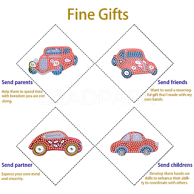 DIY Cars Diamond Painting Keychains Kits DIY-WH0182-16-1