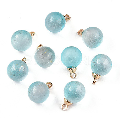 Two Tone Transparent Spray Painted Glass Pendants GLAA-N035-020A-C03-1
