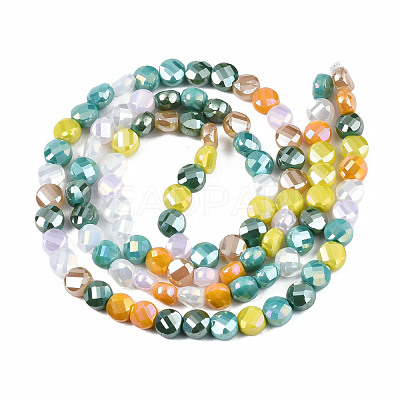 Electroplate Opaque Glass Beads Strands EGLA-S174-30-1