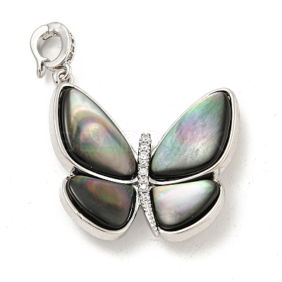 Brass Micro Pave Clear Cubic Zirconia Pendants KK-L211-020P-01-1