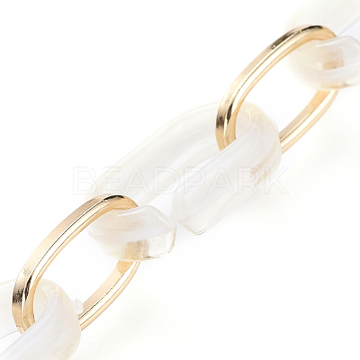 Handmade Acrylic & Aluminium Cable Chains AJEW-JB00560-05-1