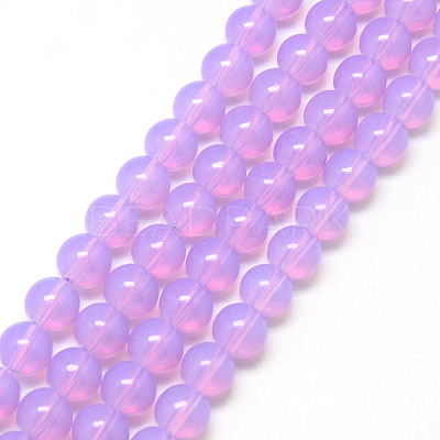 Baking Paint Glass Beads Strands X-DGLA-Q023-6mm-DB18-1