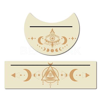 2Pcs 2 Style Natural Wood Card Stand for Tarot DJEW-GF0001-33I-1