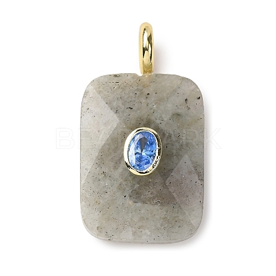 Natural Labradorite Faceted Pendants X-G-B186-01G-01-1