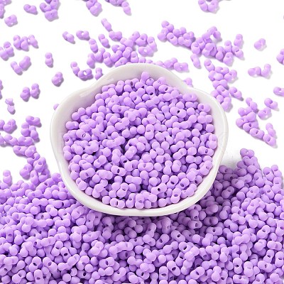 Rubberized Style Glass Seed Beads SEED-Z003-01F-1
