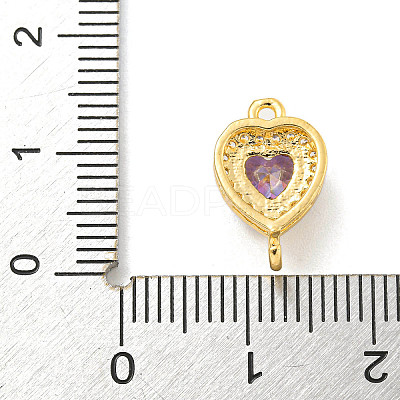 Brass Pave Cubic Zirconia Connector Charms KK-Z072-06G-07-1