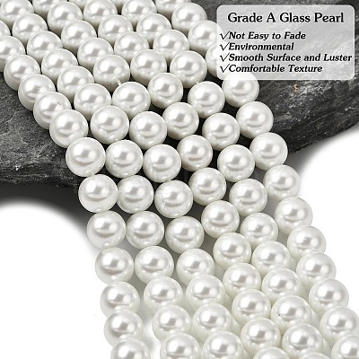 Eco-Friendly Dyed Glass Pearl Round Beads Strands HY-A002-10mm-RB001-1
