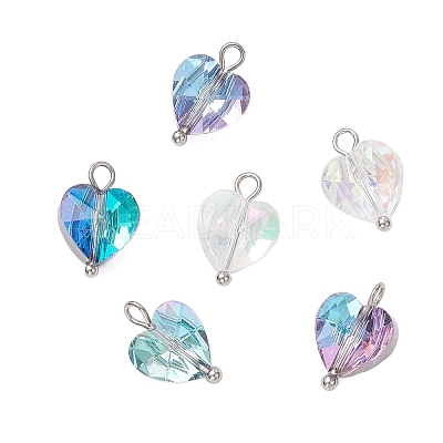 Transparent Glass Charms PALLOY-JF04198-02-S-1