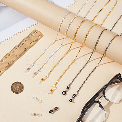 3Pcs 3 Colors Iron Eyeglasses Chains AJEW-CN0006-08-1