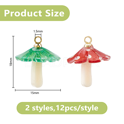 24Pcs 2 Colors Plastic Pendants KY-DC0001-50-1