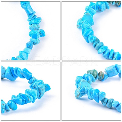 Howlite Chips Stretch Bracelets BJEW-JB01308-06-1