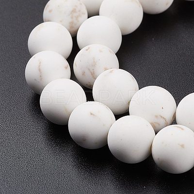 Frosted Round Natural Magnesite Beads Strands G-I168-07-8mm-1