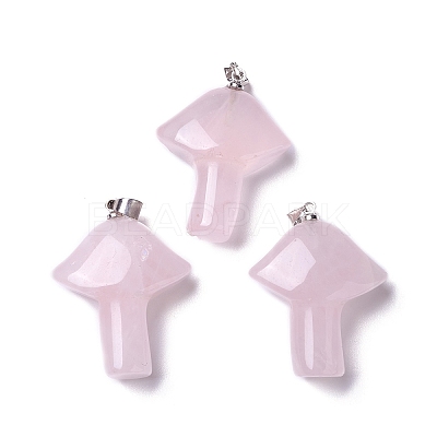 Natural Rose Quartz Pendants G-B035-01B-1