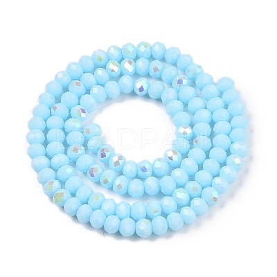 Electroplate Opaque Solid Color Glass Beads Strands EGLA-A044-P3mm-L06-1