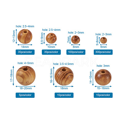 Unfinished Natural Wood Beads WOOD-TA0002-41-LF-1